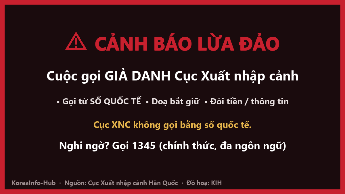 Cảnh báo lừa đảo giả danh Cục Xuất nhập cảnh — gọi 1345 để xác minh